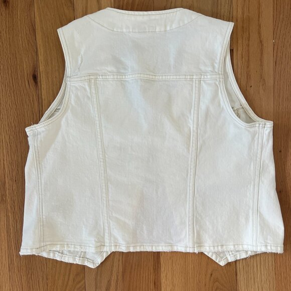 universal thread - V-Neck Denim Vest - White size - M - Picture 7 of 7